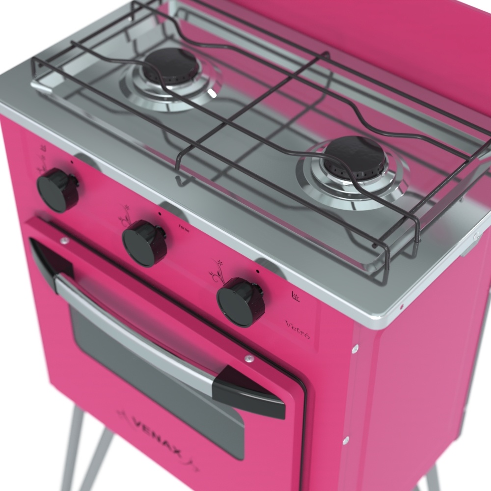 Fogao 2 Bocas Venax Gemini Vetro Pink Gas GLP – Venax Store