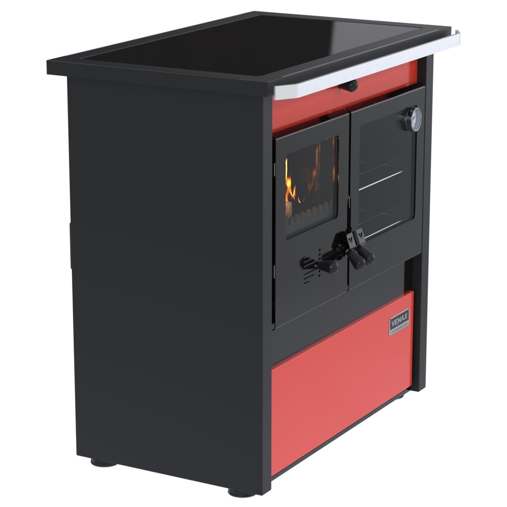 Fogao a Lenha N 1 Le Corbusier Dupla Combustao Vermelho – Venax Store