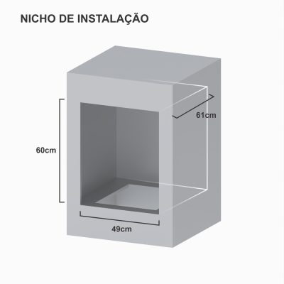 Forno de Embutir a Gas 50L Totale Nero GIII Gas GLP