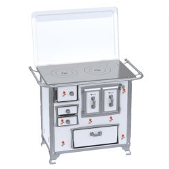 Fogao a Lenha GII N 1 Gab Sec Branco Flor com Tampa