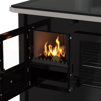 Fogao a Lenha N 1 Le Corbusier Dupla Combustao Preto