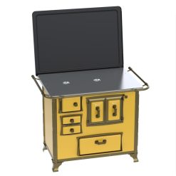17340016735-1 Fogao a Lenha N 2 Renaissance Chapa de Aluminio Amarelo