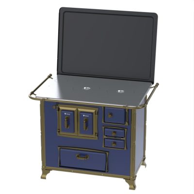 17340016753-1 Fogao a Lenha N 2 Renaissance Chapa de Aluminio Azul