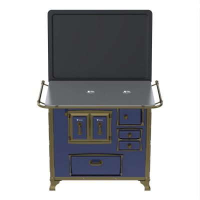 17340016755-1 Fogao a Lenha N 2 Renaissance Chapa de Aluminio Azul