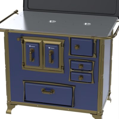 17340016757-1 Fogao a Lenha N 2 Renaissance Chapa de Aluminio Azul