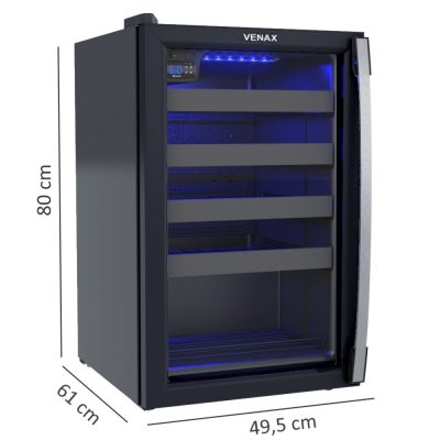 17950008789-1 Adega Piubella 100 para 24 Garrafas Preto Porta Invertida