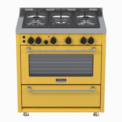 Fogao 5 Bocas Venax Temis Amarelo Gas GLP