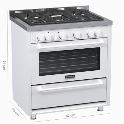 17950011930-12 Fogao 5 Bocas Venax Temis Branco Gas GLP