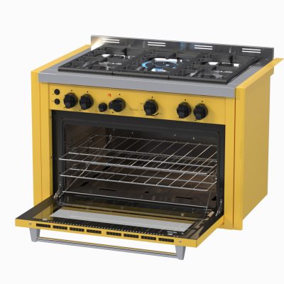 Fogao de Embutir 5 Bocas Venax Temis Amarelo Gas GLP