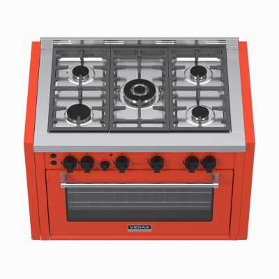 Fogao de Embutir 5 Bocas Venax Temis Vermelho Gas GLP