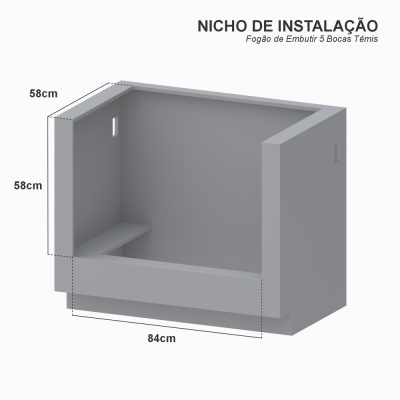 Fogao de Embutir 5 Bocas Venax Temis Vermelho Gas GLP