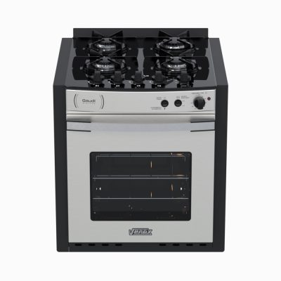 Fogao de Embutir 4 Bocas Venax Gaudi Platinum Vitreo Inox Gas GLP