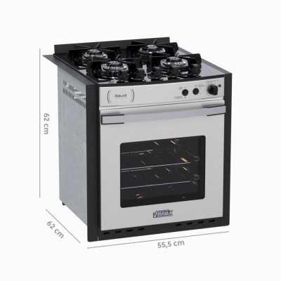 Fogao de Embutir 4 Bocas Venax Gaudi Platinum Vitreo Inox Gas GLP