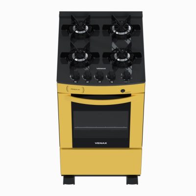 17950012533-1 Fogao 4 Bocas Venax Delplus Vitreo Bl Amarelo Gas GLP