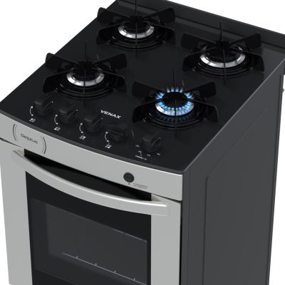 Fogao 4 Bocas Venax Delplus Vitreo Bl Inox Gas GLP
