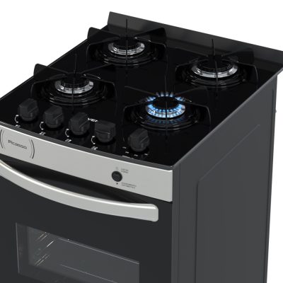 Fogao 4 Bocas Venax Picasso Vitreo Inox Gas GLP