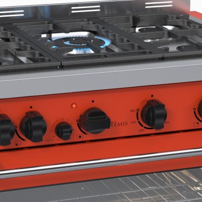 Fogao de Embutir 5 Bocas Venax Temis Vermelho Gas GLP
