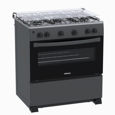Fogao 5 Bocas Venax Picasso Mesa Inox GIII Grafite Gas GLP