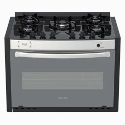 Fogao de Embutir 5 Bocas Venax Gaudi Prisma Vitreo El Inox Gas GLP