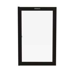 Porta de Vidro Perfil Preto Sem Aquecimento Venax Linha 100 Abertura Invertida
