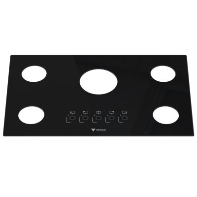 Mesa de Vidro Cooktop 5Q Sognare e Arena Preto