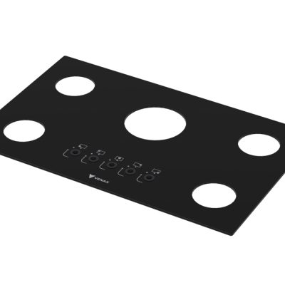 Mesa de Vidro Cooktop 5Q Sognare e Arena Preto