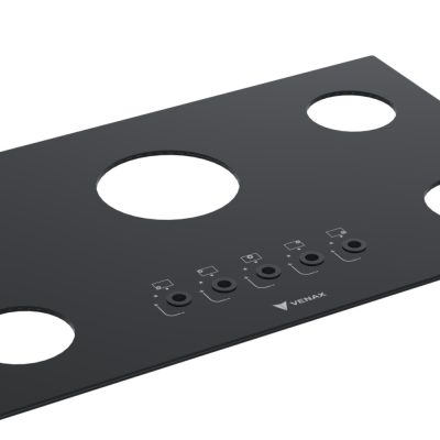 Mesa de Vidro Cooktop 5Q Sognare e Arena Preto