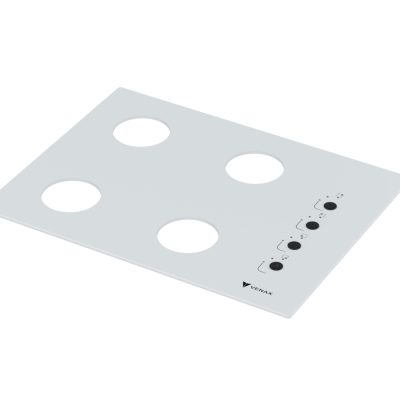 Mesa de Vidro Cooktop 4Q Volare Branco