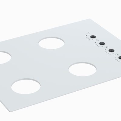 Mesa de Vidro Cooktop 4Q Volare Branco