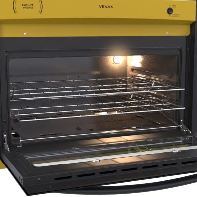 Fogao de Embutir 5 Bocas Venax Gaudi Prisma Vitreo Amarelo Gas GLP