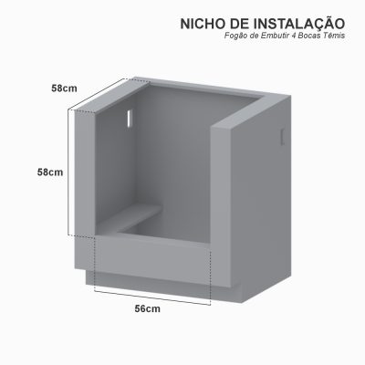 Fogao de Embutir 4 Bocas Venax Temis Azul Gas GLP