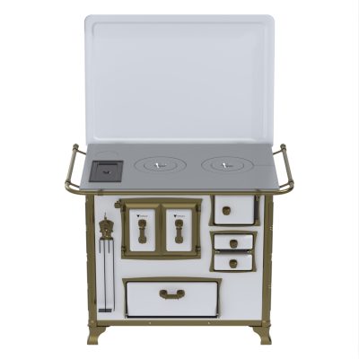 Fogao a Lenha N 2 Renaissance Branco Cald Serpentina